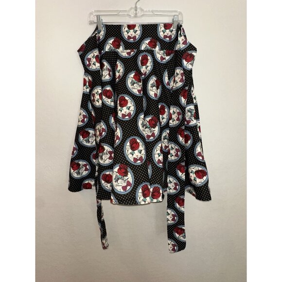 BELSIRA Knee-Length Circle VINTAGE Skirt with Waist‎ Ties Cat Print Rockabilly - Picture 6 of 11